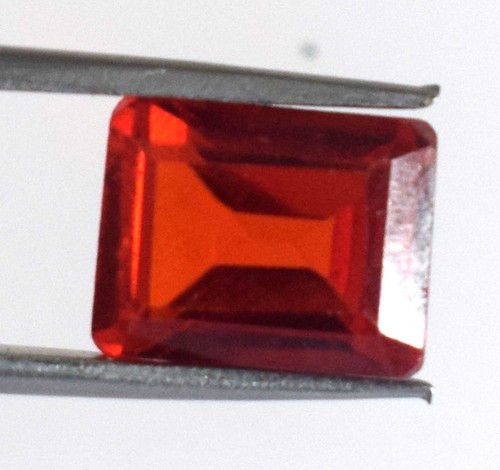 Emerald Cut Spessartine Garnet Gemstone Natural 10 Ct/11 mm AGI Certified B86853 - Picture 7 of 8