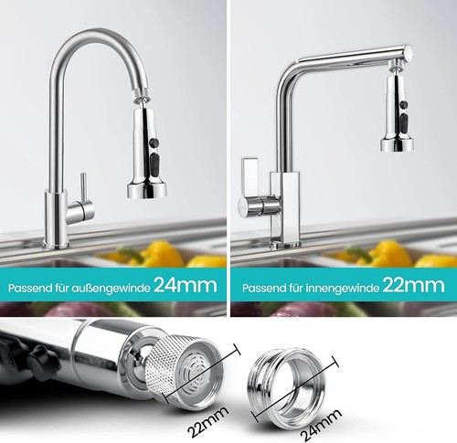 Spare Replacement Kitchen Mixer Tap Faucet Pull Out Spray Shower Head Setting - Picture 8 of 13