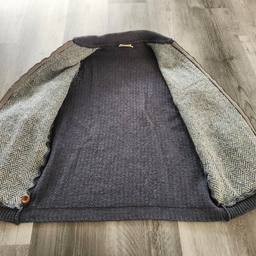 Maglione Gaeltarra Donegals uomo piccolo full zip lana spina di pesce made in Ireland - Foto 7 di 11