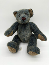 Knickerbocker Jointed Blue Beige Bear 12" Brown Eyes EUC Clean Vtg Classic FS