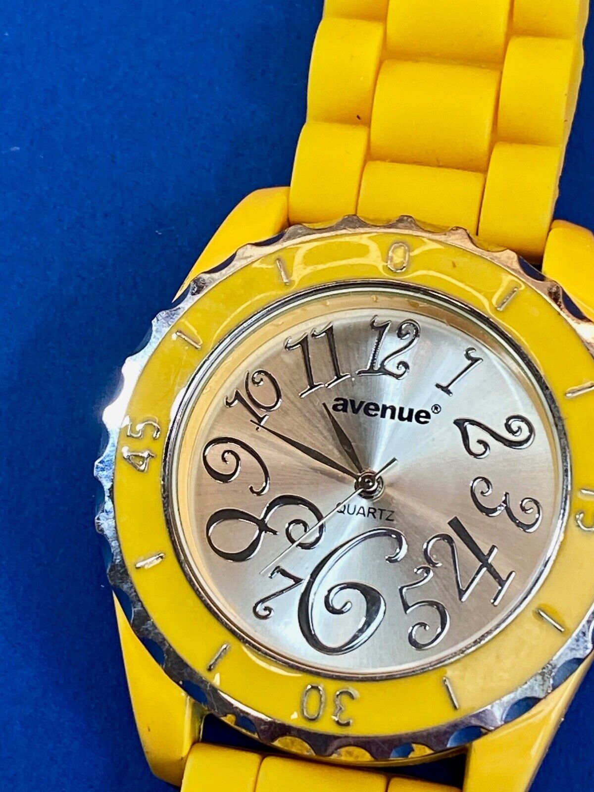 Yellow plastic or resin watch by Avenue 3214YL - New Battery, working well! 