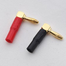 8pcs 4mm Right Angle Banana Plugs Audio Speaker Cable Connector Screw Adapter