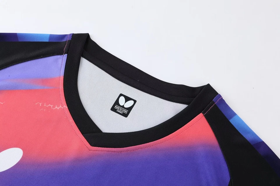 Adult Kid Butterfly Sports Short Sleeve Tops Tennis Clothes Badminton Wear T - Image 3 of 4