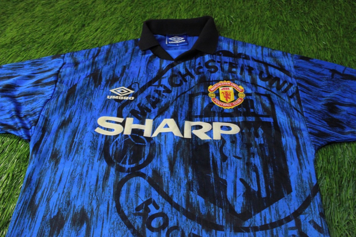 MANCHESTER UNITED 1992/1993 FOOTBALL SHIRT JERSEY AWAY UMBRO