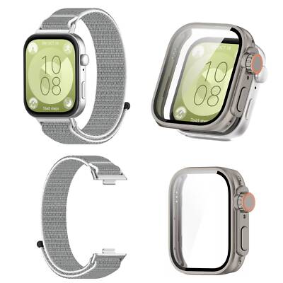 Für HUAWEI Watch FIT 3 Ersatz Nylon 5.5-8.7inch Uhr Starp Band + PC Uhrengehäuse