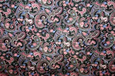 PAISLEY IN PINK AND BLACK FROM PETER PAN  - 100% COTTON FABRIC