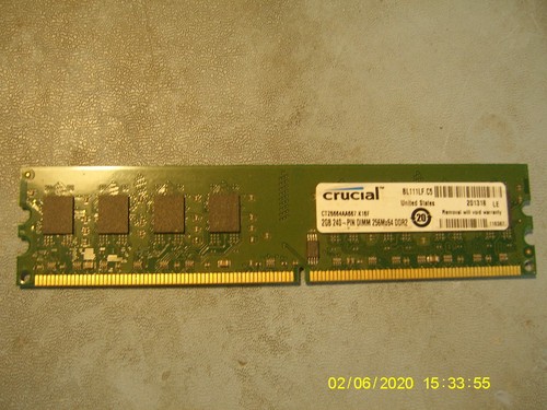 CRUCIAL 2GB 1 X 2GB PC2 5300 DDR2 240 PIN DIMM CT25664AA667 K16F EBay