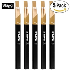 5-PACK Stagg Maple 7AN Nylon Tip 1-Pair Drum Sticks SM7AN