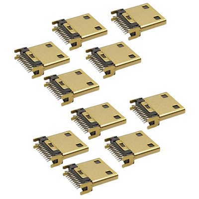 10x Mini Gold Plated HDMI Stecker Stecker Kupfer 19Pin Straight Plug Buchse C