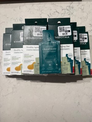 (x10) Cymbiotika Healthy Aging Duo 15 ML Cognitive Memory Support Liquid Packets