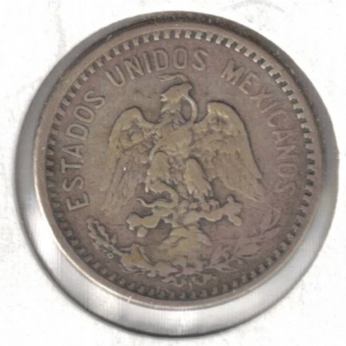 1907 "Curved 7" Mexico 20 Twenty Viente Centavos, KM# 435, minted in New Orleans - Image 2 of 2