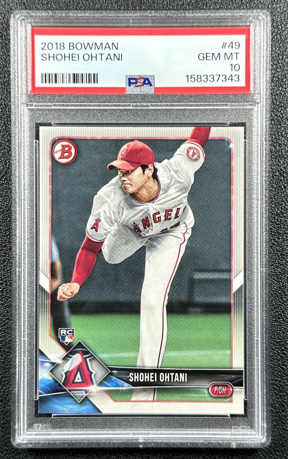SHOHEI OHTANI PSA 10 2018 BOWMAN #49 ROOKIE RC ANGELS 7343 view 1