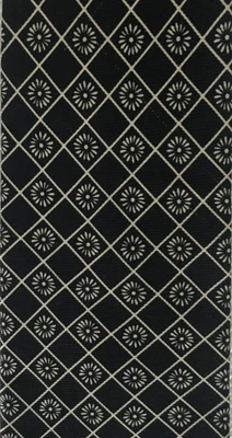 Paul Frederick Neck Tie Black w Silver Diamonds Daisies Silk 4 in Wide 55 in Lon - Image 1 of 4