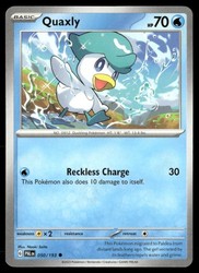 Quaxly 050/193 Paldea Evolved Common Holo Pokemon Card