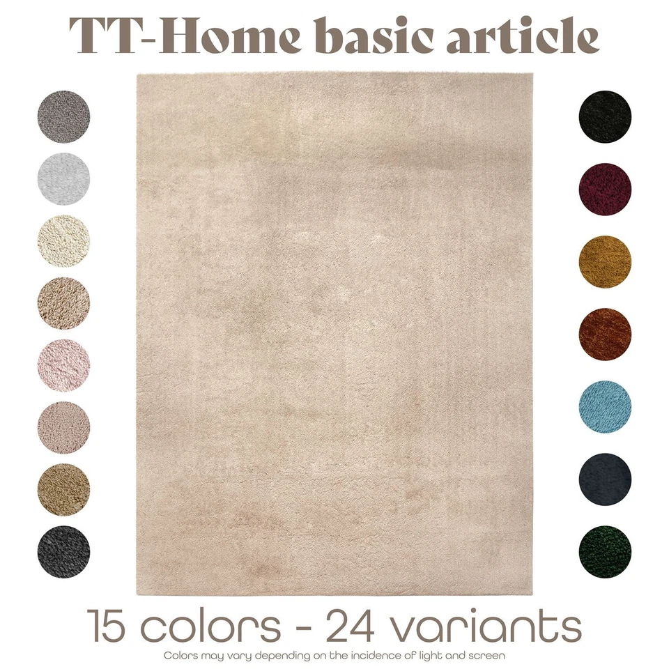 Wohnzimmer Teppich Esszimmer Kurzflor Einfarbig Modernes Design Waschbar Soft - Bild 4 von 4