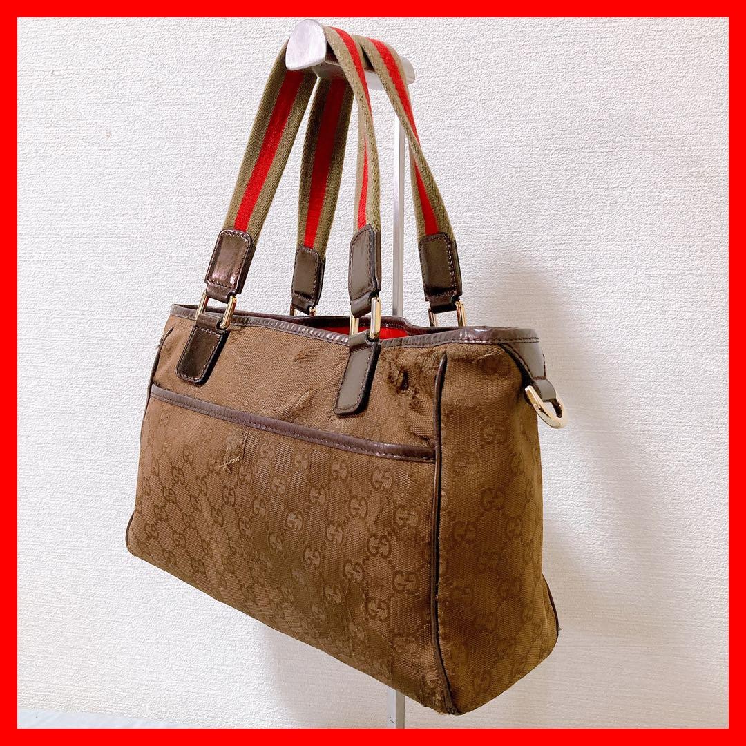 Gucci GG Canvas Sherry Line Handbag Imported from Japan