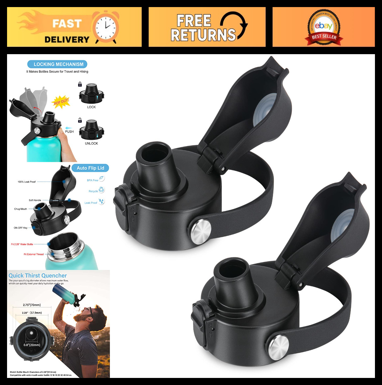 S - Replacement Spout With Button Lock