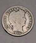 1909 P Barber Dime 90% Silver, 100+ years Old As Shown  BD108