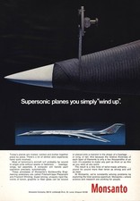 1970 Monsanto: Supersonic Planes Simply Wind Up Vintage Print Ad
