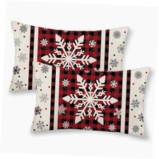 Christmas Throw Pillow Covers 12x20 Inch Set 20" x 12" Pack of 2 Christmas8