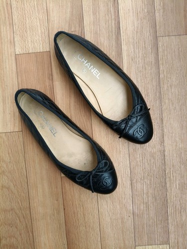 CHANEL QUILTED BLACK BALLETS SIZE EU 37.5 , 7.5 US , 4.5 UK - Picture 6 of 16