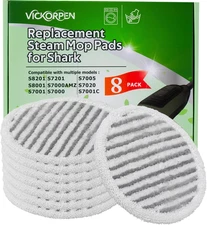 8 Pack Steam Mop Replacement Pads for Shark S8001 S7001 S7201 S7000AMZ S8201 Ste