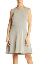 Loft Women’s Black & White Diagonal Striped Sleeveless Dress Size 4 New $79.50