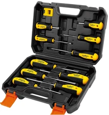 11-Piece Magnetic Screwdriver Set with Case, 5 Phillips & 5 Flat Head