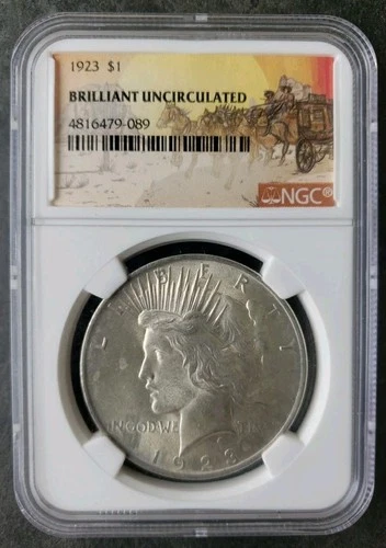 1923 $1 Peace Silver Dollar NGC Brilliant Uncirculated