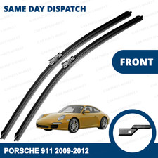 Front Windscreen 21" 22" Flat Aero Wiper Blades Pair for Porsche 911 2009-2012