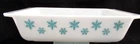 Vintage Pyrex Snowflake Turquoise / White Casserole 575-B 2 QT. Excellent