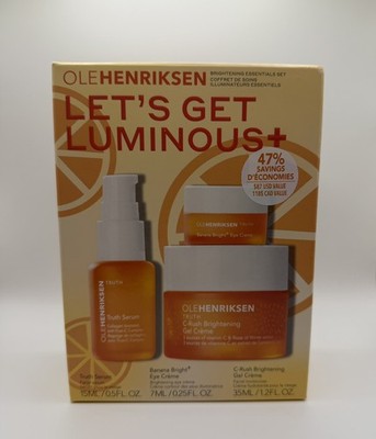 New in Box OLEHENRIKSEN Let's Get Luminous Brightening Essentials Set of 3 