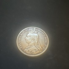 1889 Queen Victoria Jubilee Head Silver Crown .925 Sterling Silver Coin