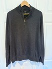 J Crew Men’s Large 100% Merino Wool Quarter Zip Sweater Grey Excellent — photo 1