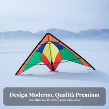 Aquilone Acrobatico a 2 Cavi Tessuto in Nylon Antistrappo per Principianti