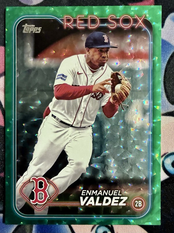 Topps 2024 Series 1 Baseball Enmanuel Valdez Boston Red Sox Green Foil #300 /499
