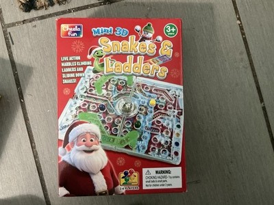 Cheela Fun Mini 3D Snakes & Ladders Board Game Live Action Marbles Ages 3+