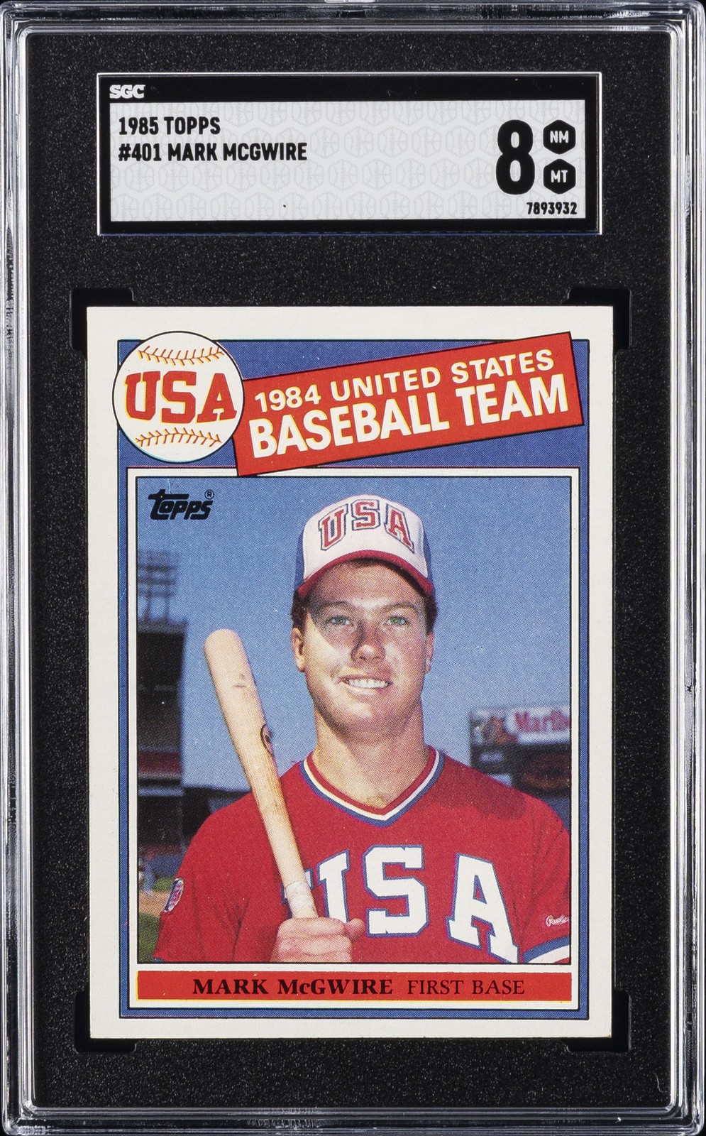 1985 TOPPS #401 MARK MCGWIRE SGC 8