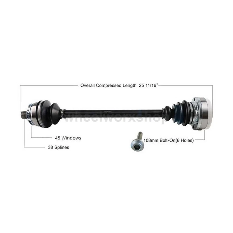 Eje trasero CV para Audi A6 3.0L 2002 2003 2004, para Audi RS6 4.2L 2003 2004 Foto 2 de 3