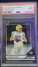 2024 Panini Clearly Donruss Jordan Love AUTO #21 Auto 07/10 PSA MINT 9