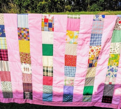 Appalachian Mountains Homemade Vintage Full Size Patchwork Quilt Beautiful