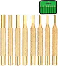 SWANLAKE 8-Piece Brass Punch Set, Removing Repair Tool1/8" - 5/16" Brass Pin ...