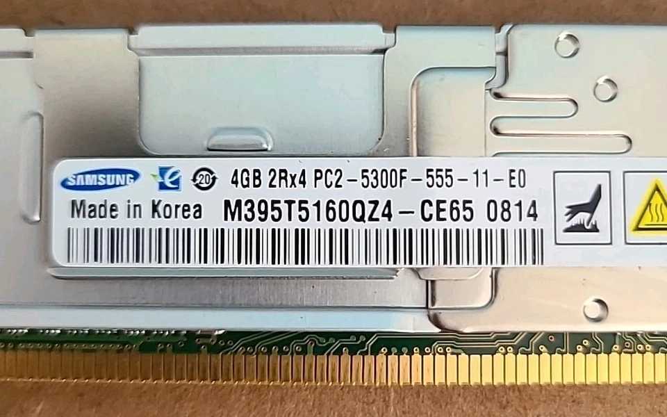 SAMSUNG 24GB ( 6 X 4GB ) 2Rx4 PC2-5300F M395T5160QZ4-CE65 DDR2 ECC Server RAM - Image 3 of 3