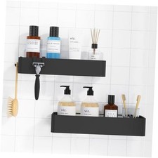 Shower Caddy - 2 Pack Adhesive Shower Organizer, Rustproof Metal Large Black