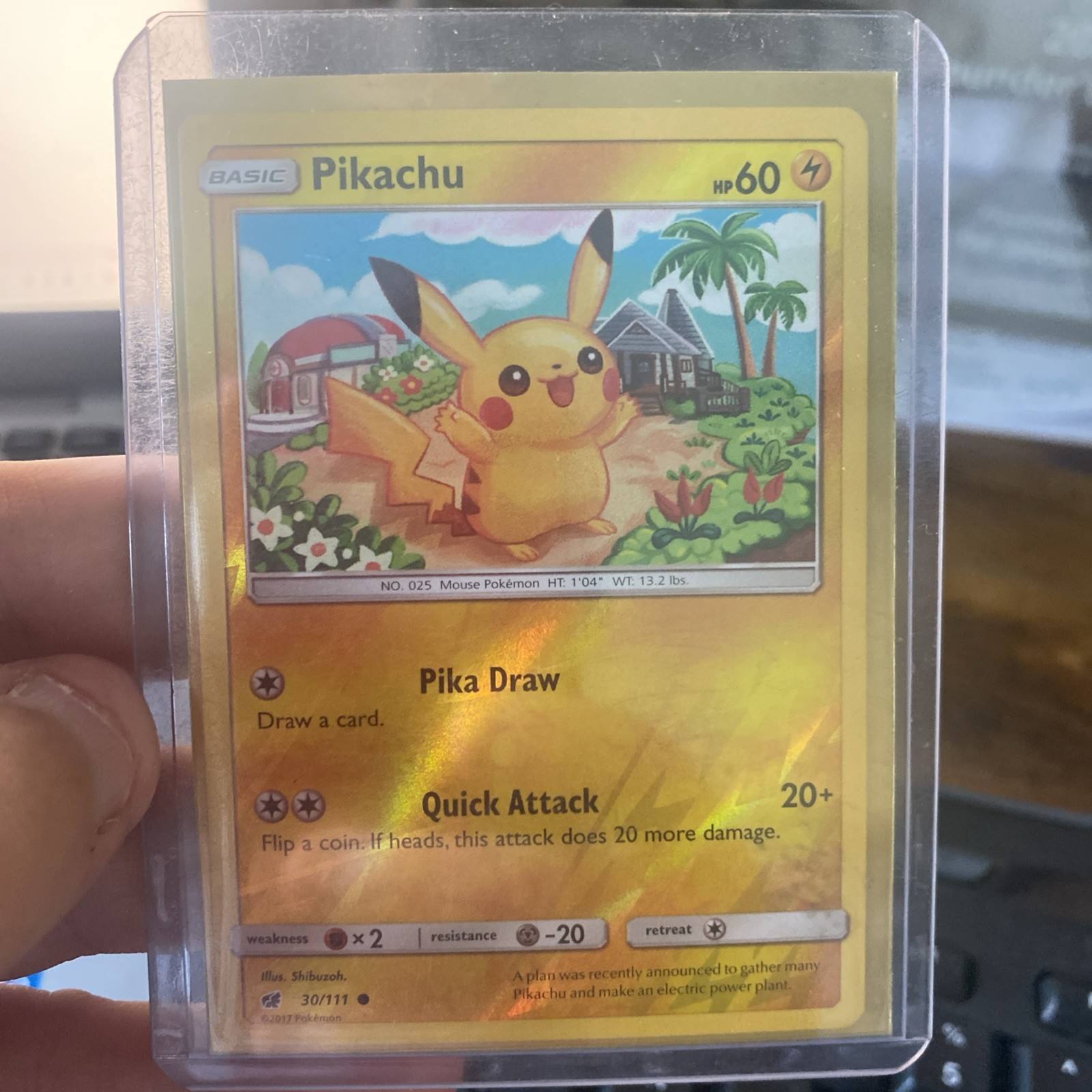 Pokemon Card Pikachu 30/111 Crimson Invasion Common Reverse Holo NM