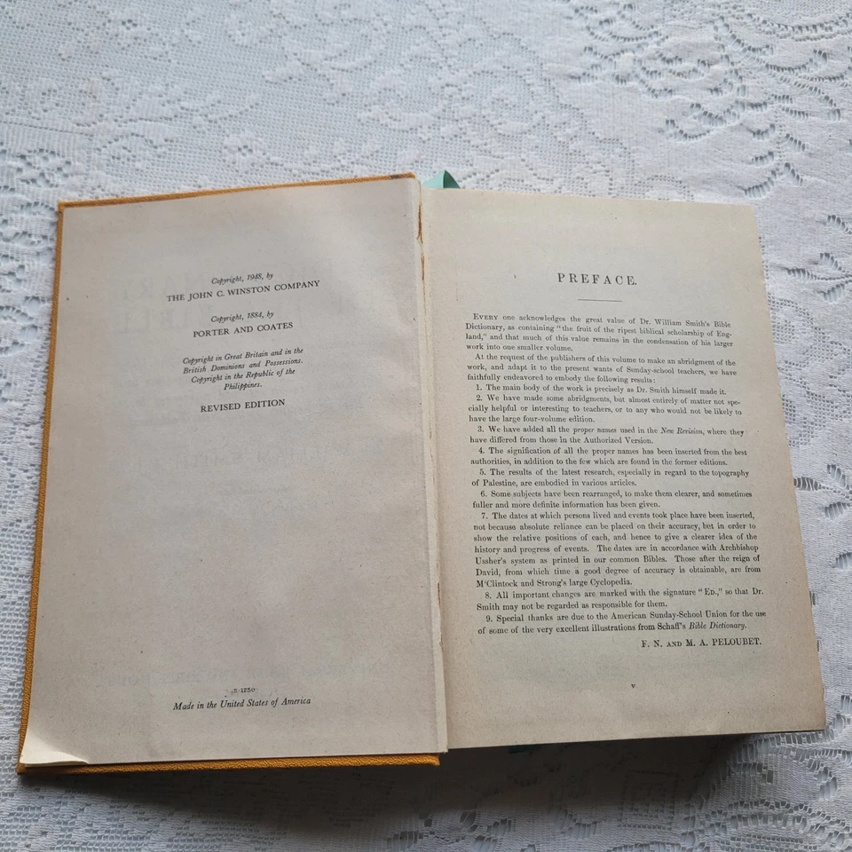 1948 Revised Edited Teacher’s Edition Bible Dictionary by WM. Smith Foto 2 de 4