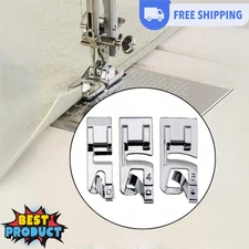3Pcs Sewing Hem Domestic Sewing Machine Foot Presser Rolled Hem Feet Set UK