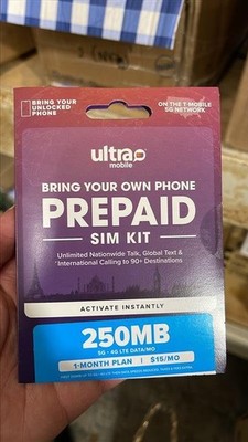 Ultra Mobile 1 Month 250MB Phone Plan with (Micro/Mini/Nano) Sim Kit