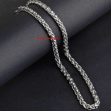 Pure 999 Fine Silver Necklace 5.0mm Round Wheat Link Chain 19.7-27.5inch L