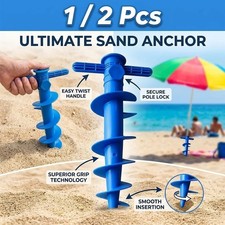 Beach Umbrella Sand Anchor Stand Adjustable Auger Base Holder for Parasol